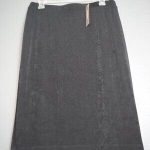Chico Travelers Womens New With Tag Black Flowy Casual Midi Skirt Size 1 Petite